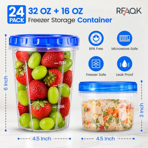 Freezer Storage Containers with Lids (24 Count)