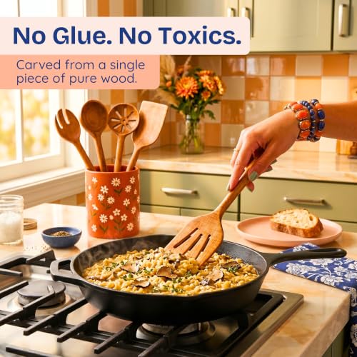 Non Toxic Acacia Wooden Utensils Set (6 Count)