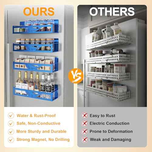 Magnetic Spice Rack for Refrigerator (4 Count)