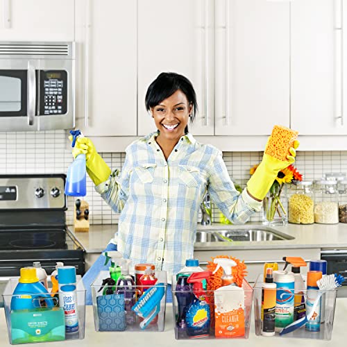 Clear Plastic Storage Bins for Kitchen (6 Count)