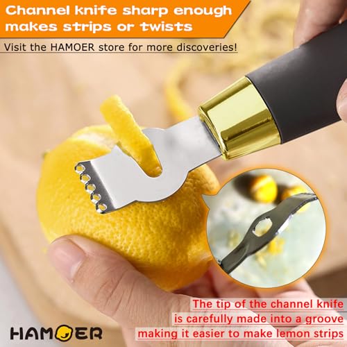 Zester Channel Knife & Micro Plane Grater Tool Set Ergonomic Handle (4 Count)