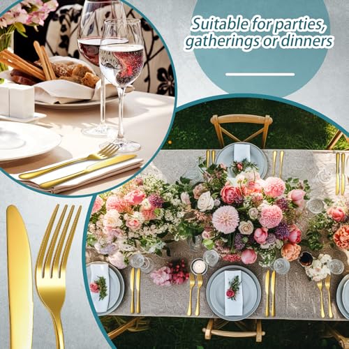 50 Pieces Stainless Steel Forks Silverware Set Dinner Forks and Knives Flatware Tableware Cutlery Set for Kitchen Restaurant (50 Count)