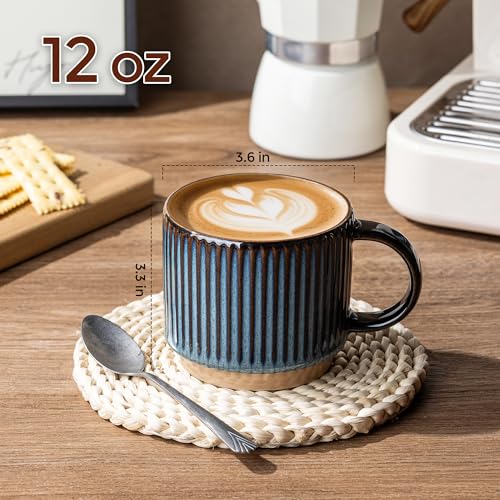 12 OZ Stackable Coffee Mugs Set of 6 (6 Count)