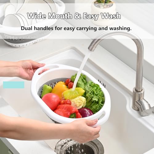 2 Pack Collapsible Silicone Colander Strainer