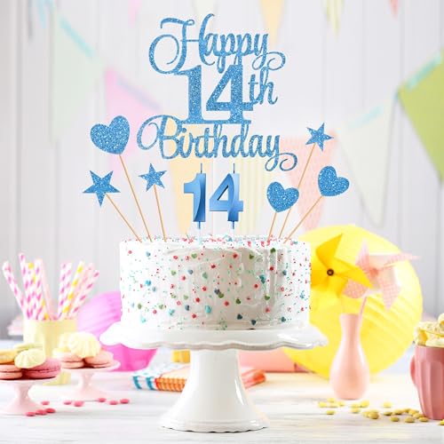 14th Birthday Cake Decorations (9 Count)