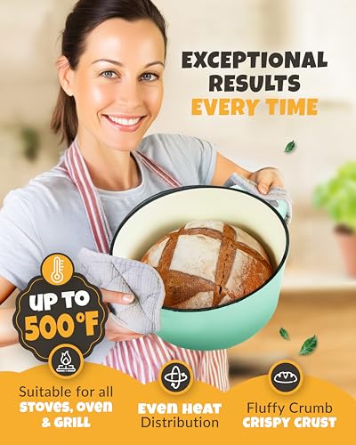 5 QT Cast Iron Bread Oven with Lid for Sourdough Bread Baking Set