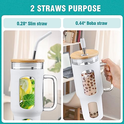 Glass Tumbler with Lid and Straw