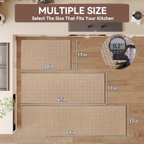 Kitchen Rugs Kitchen Mats for Floor Non Slip Washable Brown 17"x30" (5.78 Sq Ft)