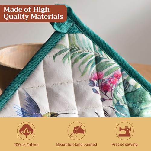100% Cotton Oven Mitt & Pot Holder Set