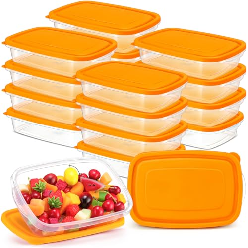 18 Pcs 33 oz Plastic Food Storage Containers with Lids (18 Count)