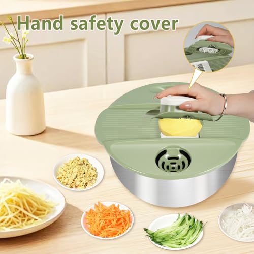 Stainless Steel Salad Spinner Large with 5 Blades Slicer