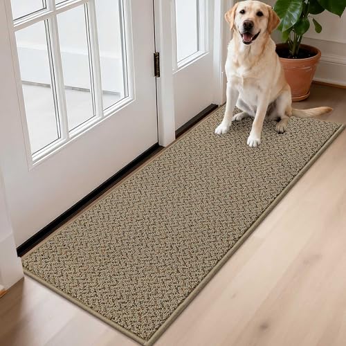 Dirt Trapper Door Mat 17"x48" Non Slip Washable Taupe