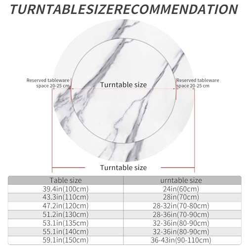 31.5" Lazy Susan for Table Top Tempered Glass Rotating Serving Tray for Dining Table