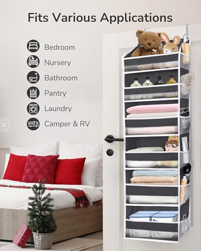 Over The Door Organizer with 6 Large Pockets 12 Side Pockets