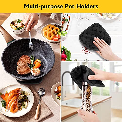 4PCS Oven Mitts and Pot Holders Sets 500°F Pot Holders for Kitchen Heat Resistant Oven Gloves Anti (4 Count)