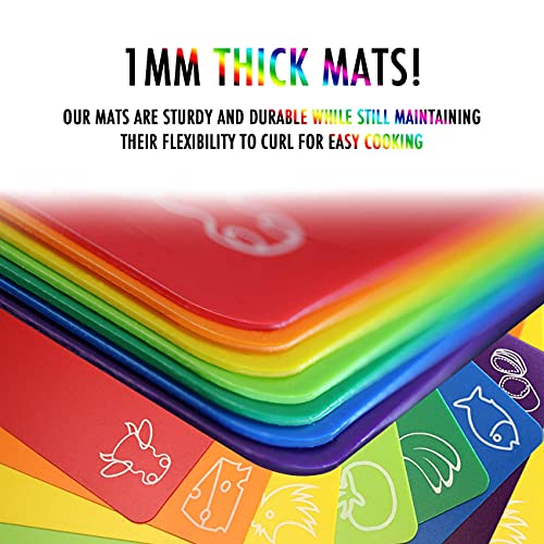 Cutting Board Mats Flexible Plastic Colored Mats with Food Icons