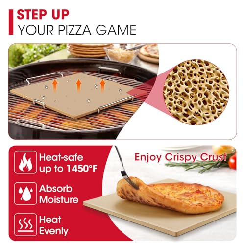 12" x 12" Square Pizza Stone for Oven and Grill
