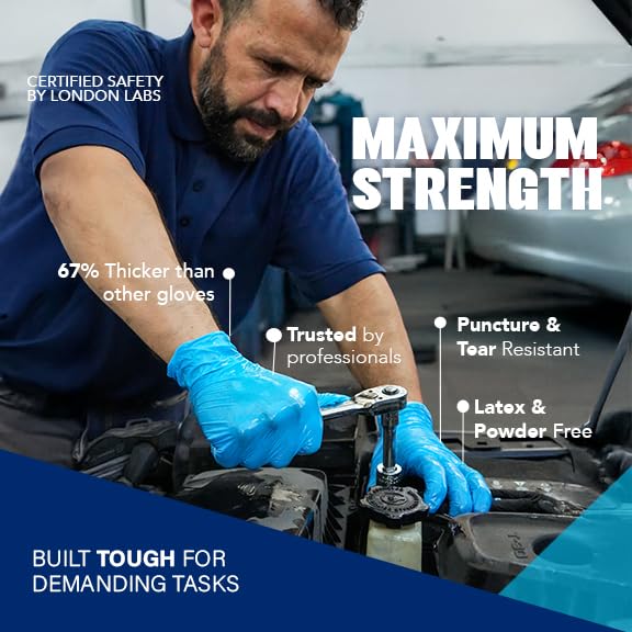 Sky Blue 5 Mil Nitrile Exam Gloves Disposable Latex Free