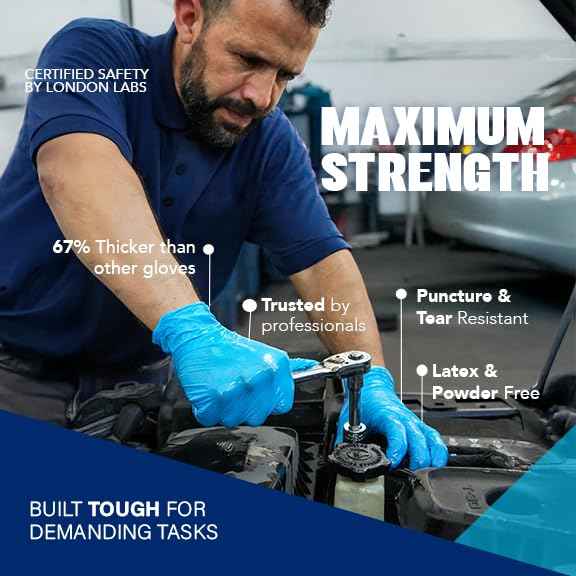 Sky Blue 5 Mil Nitrile Exam Gloves Disposable Latex Free