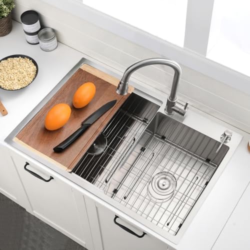 33 Inch Drop In Double Bowl Kitchen Sink