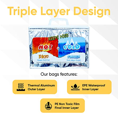 Hot and Cold Insulated Bags for Food Delivery (6 Count)