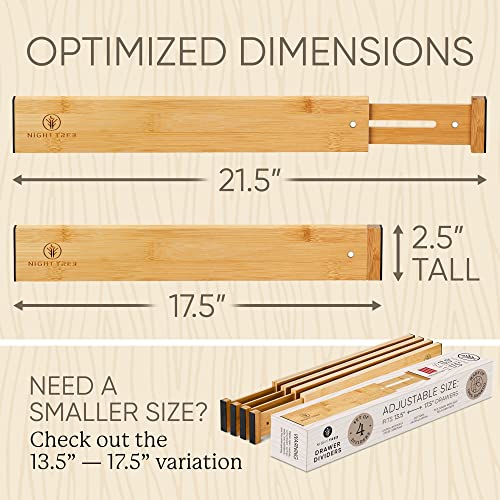 Expandable Bamboo Drawer Dividers (4 Count)