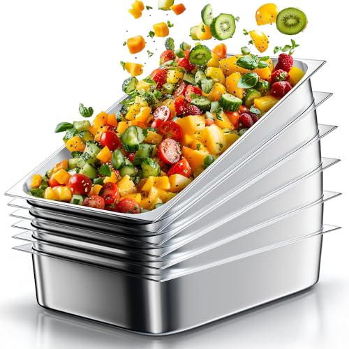 Stainless Steel Steam Table Hotel Pans Set 1 (6 Count)
