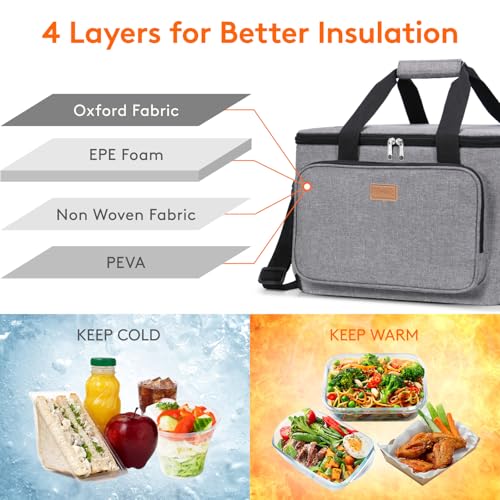 Medium Lunch Bag Insulated Lunch Box Soft Cooler Cooling Tote for Adult Men Women
