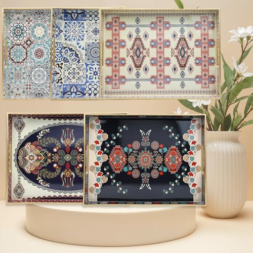 Decorative Serving Tray with Handles