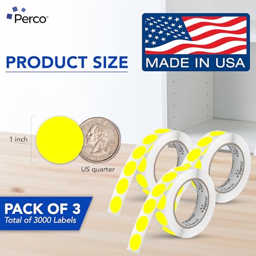 Neon Yellow Perforated Round Circle Dot Sticker 1 (3 Count)