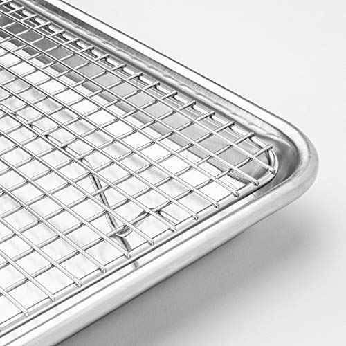 Set of 2) Stainless Steel 8-1/2" x 12" Baking & Cooling Racks (Fits Quarter Sheet Pan) - Cookie Baker's Oven Wire Rack (2 Count)