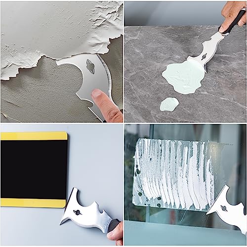 2-Pack 10-in-1 Putty Knife, Stainless Paint Scraper, Wood Tool