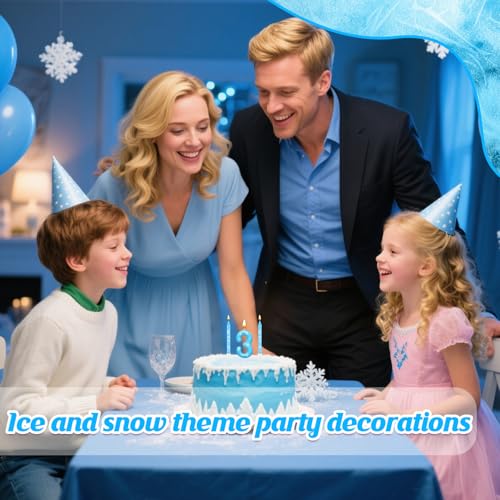 13PCS Snowflake Themed Birthday Candles Number 3 Set (13 Count)