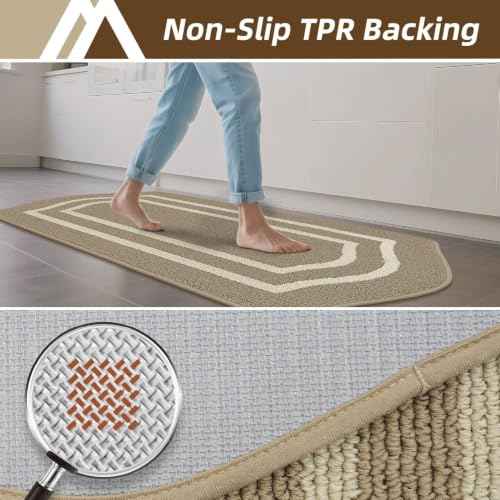 Kitchen Rugs Set of 2PCS Non Slip Kitchen Mats for Floor