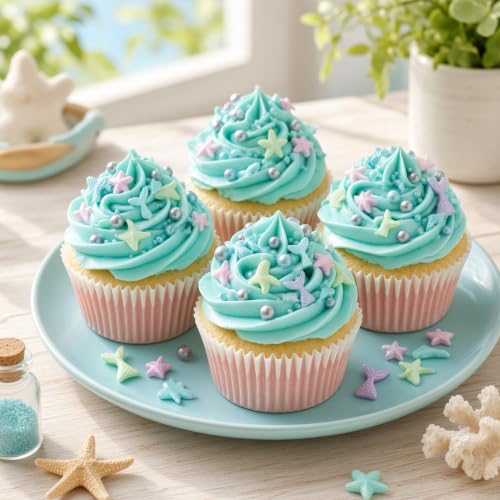 Ocean Sprinkles Candy Mix Size Edible Pearls Cake Decorations Cupcake Toppers Cookie Decorating Perfect for Wedding Party Valentine Halloween Christmas Supplies 4.58OZ (4.58 Ounce)