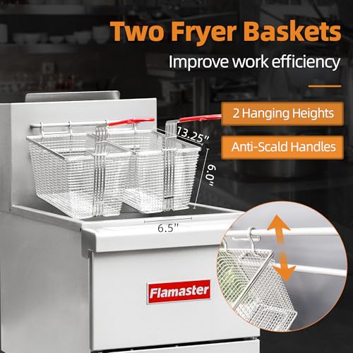 Commercial Gas Floor Fryer with 2 Baskets