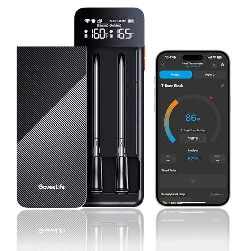 Smart Wireless Meat Thermometer Digital 2 Probes with App Alarm