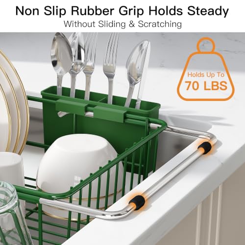 Green Dish Drying Rack in Sink
