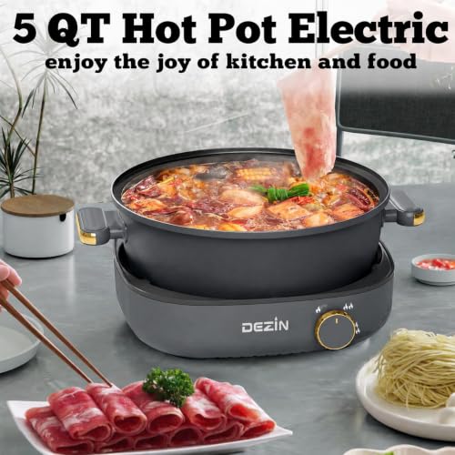 5 QT Electric Shabu Shabu Pot with Removable Pot