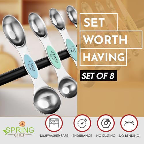 Stainless Steel Magnetic Measuring Spoons Set of 8