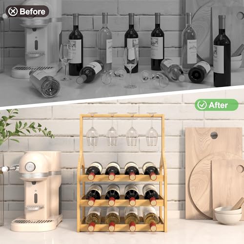 Bamboo Wine Rack Countertop