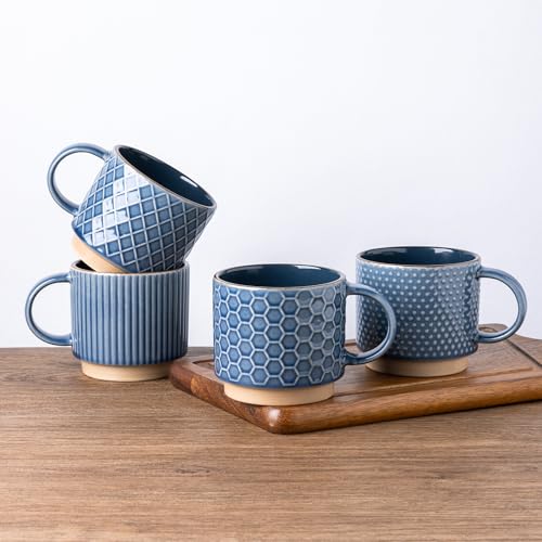 12 OZ Stackable Coffee Mugs (4 Count)