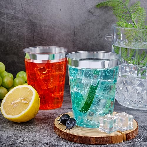 100PCS Silver Plastic Cups (100 Count)