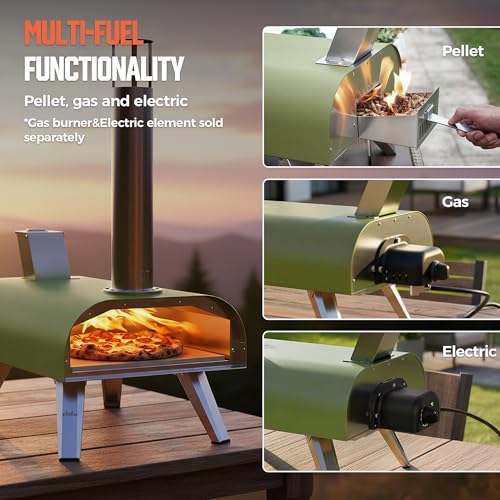 12" Multi Fuel Outdoor Pizza Oven Reach up to 1110℉