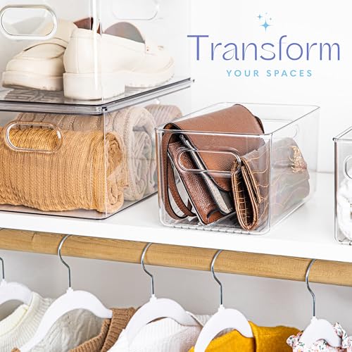 Plastic Food Storage 2 Pack Clear Container Bin with Handles for Organizing Kitchen (2 Count)
