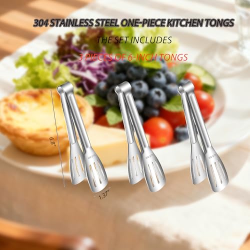 Stainless Steel Kitchen Tong Set (3 Count)