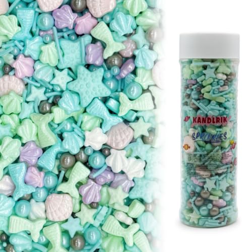 Ocean Sprinkles Candy Mix Size Edible Pearls Cake Decorations Cupcake Toppers Cookie Decorating Perfect for Wedding Party Valentine Halloween Christmas Supplies 4.58OZ (4.58 Ounce)