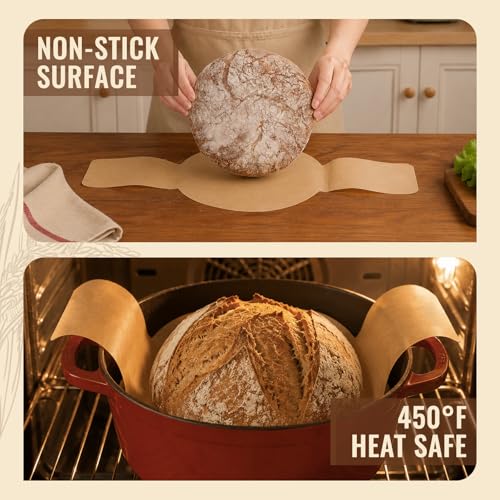 Disposable Sourdough Parchment Bread Sling for Dutch Oven 30 Pcs (30 Count)
