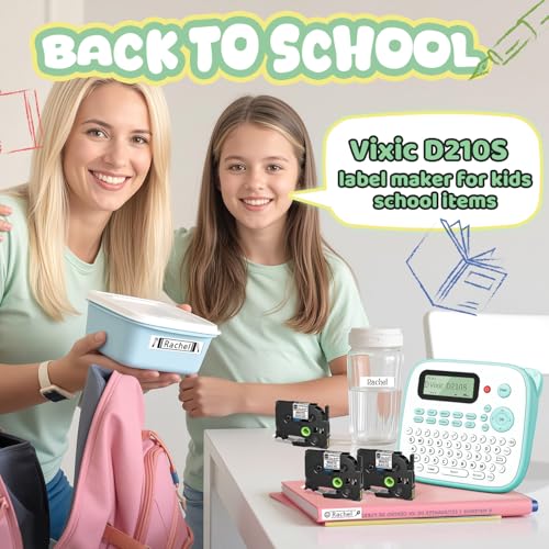 Label Maker D210S Label Maker Machine with 4 Tapes (4 Count (26.2 ft each))