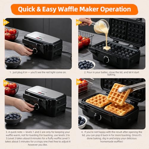 Waffle Maker with Removable Plates